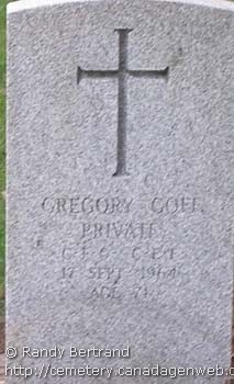 Headstone, Gregory Goff